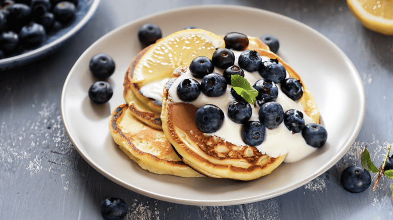 Fluffy and Irresistible Blueberry Lemon Ricotta Pancakes